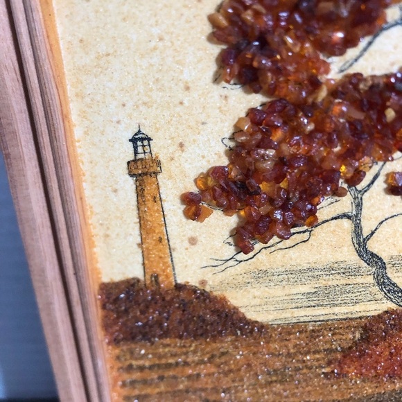 Vtg Baltic Amber Tree Art Framed - Picture 5 of 11